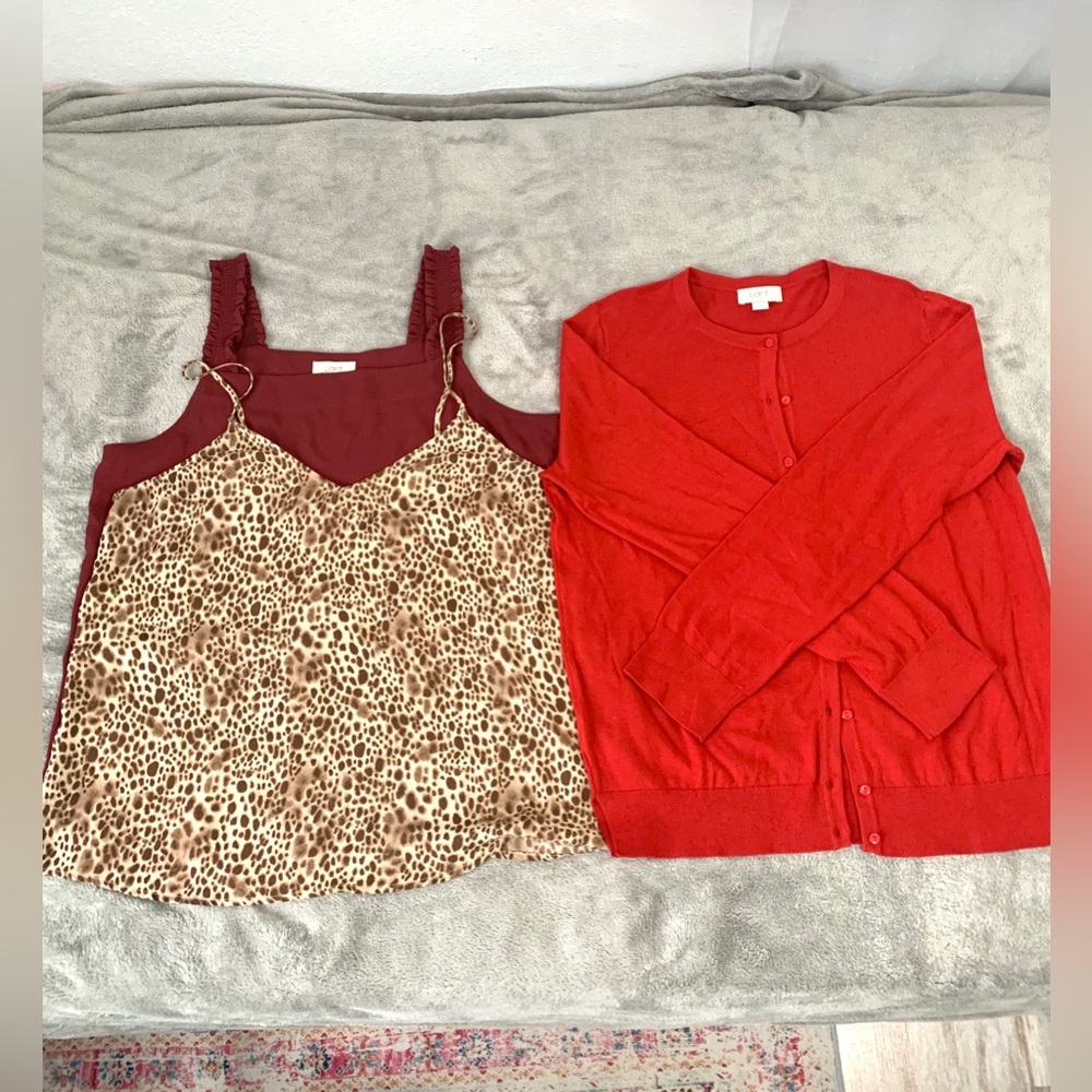 3 Piece Camisole and Cardigan Set (2 camis and 1 cardigan)